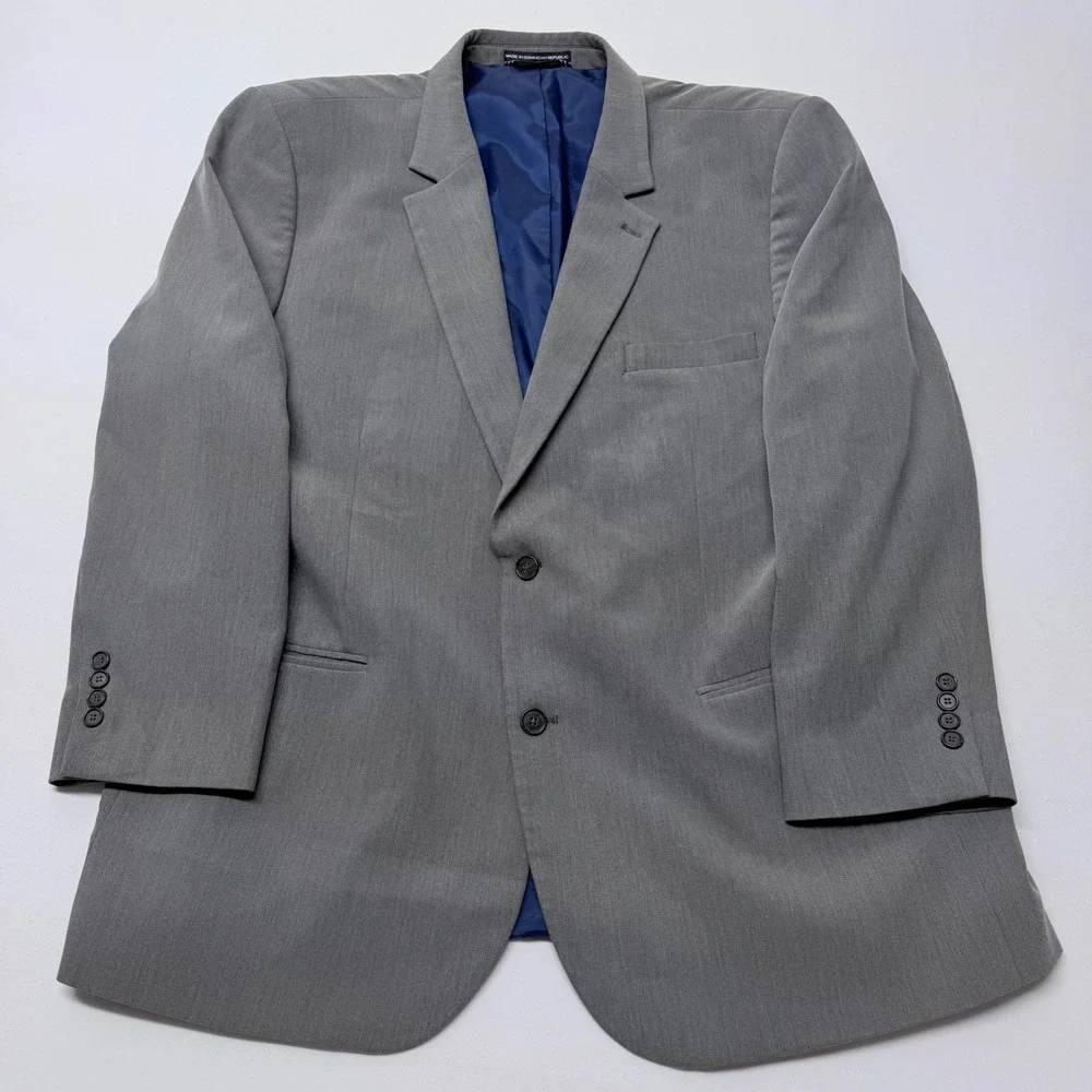 Nautica Mens Gray Two Button Blazer Sport Coat Jacket  50R